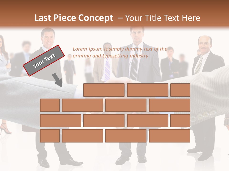 A Group Of Business People Shaking Hands PowerPoint Template