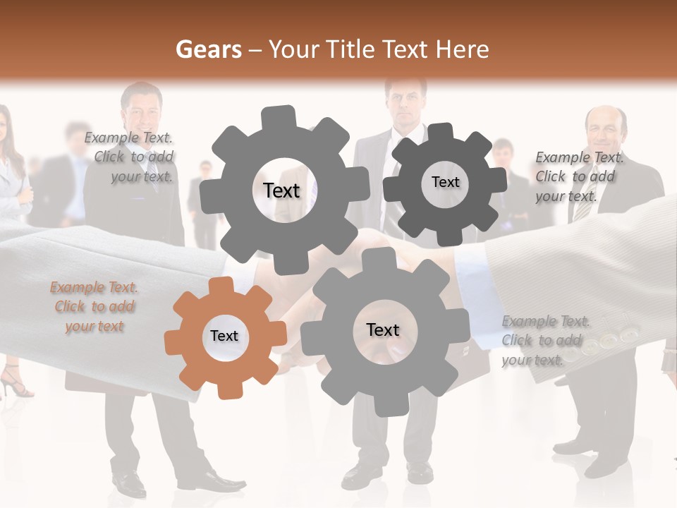 A Group Of Business People Shaking Hands PowerPoint Template