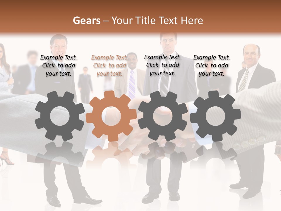 A Group Of Business People Shaking Hands PowerPoint Template