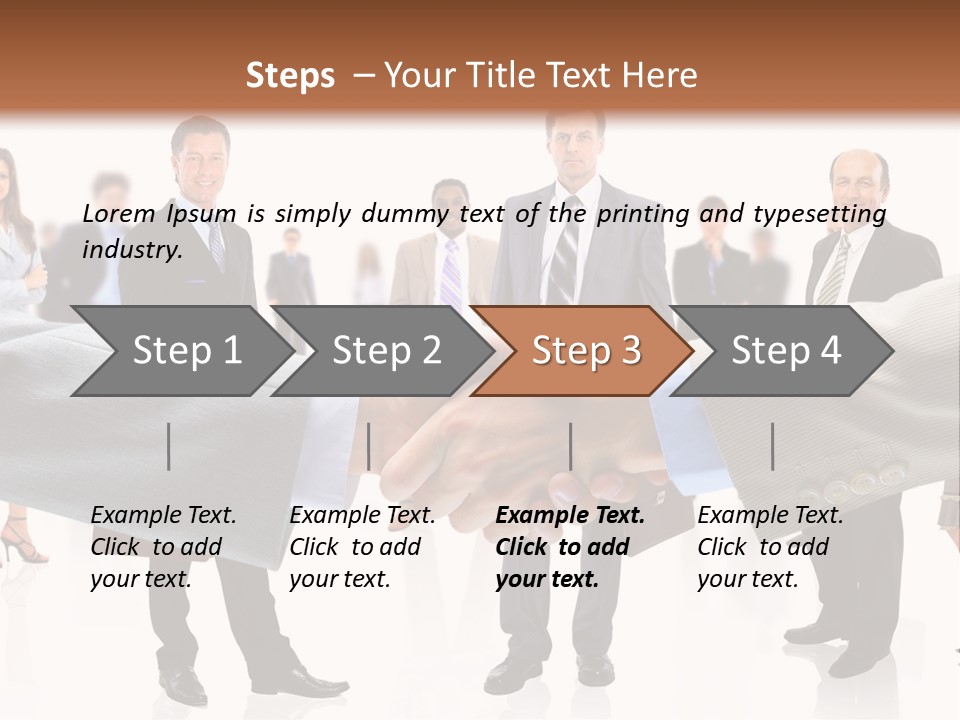 A Group Of Business People Shaking Hands PowerPoint Template