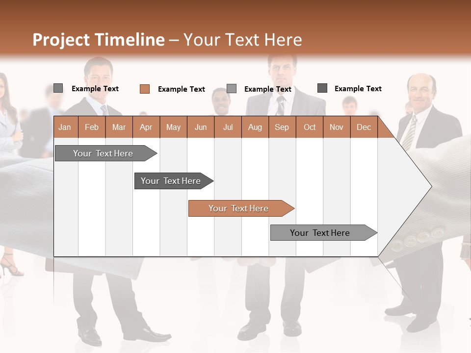 A Group Of Business People Shaking Hands PowerPoint Template