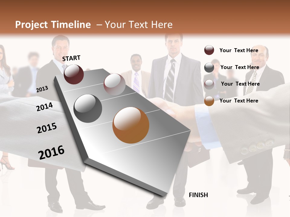 A Group Of Business People Shaking Hands PowerPoint Template