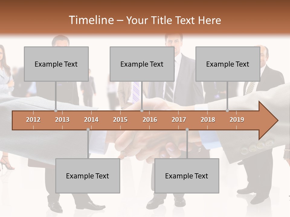 A Group Of Business People Shaking Hands PowerPoint Template