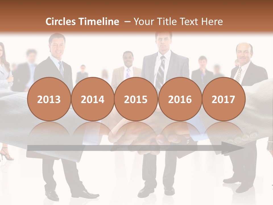 A Group Of Business People Shaking Hands PowerPoint Template