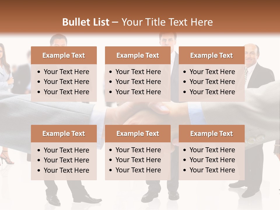 A Group Of Business People Shaking Hands PowerPoint Template