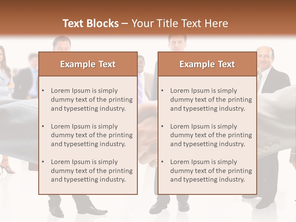 A Group Of Business People Shaking Hands PowerPoint Template