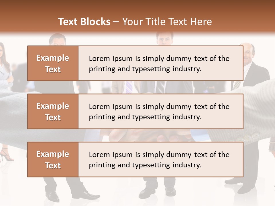 A Group Of Business People Shaking Hands PowerPoint Template