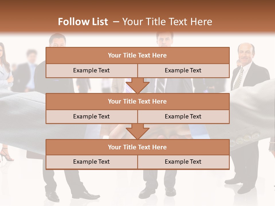 A Group Of Business People Shaking Hands PowerPoint Template