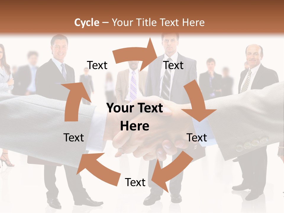 A Group Of Business People Shaking Hands PowerPoint Template