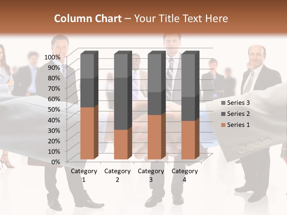 A Group Of Business People Shaking Hands PowerPoint Template