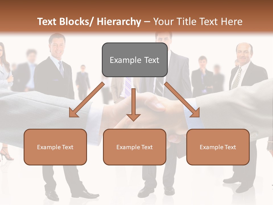 A Group Of Business People Shaking Hands PowerPoint Template