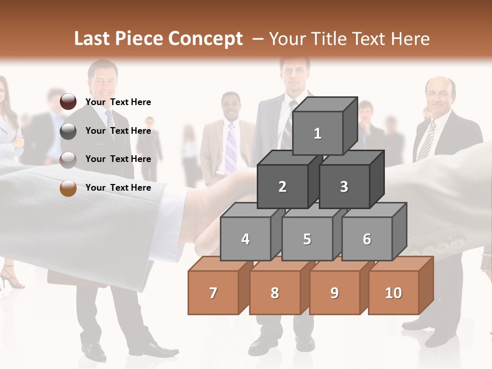 A Group Of Business People Shaking Hands PowerPoint Template