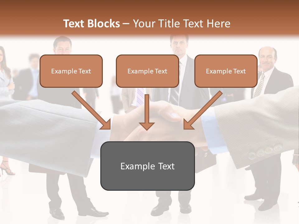 A Group Of Business People Shaking Hands PowerPoint Template