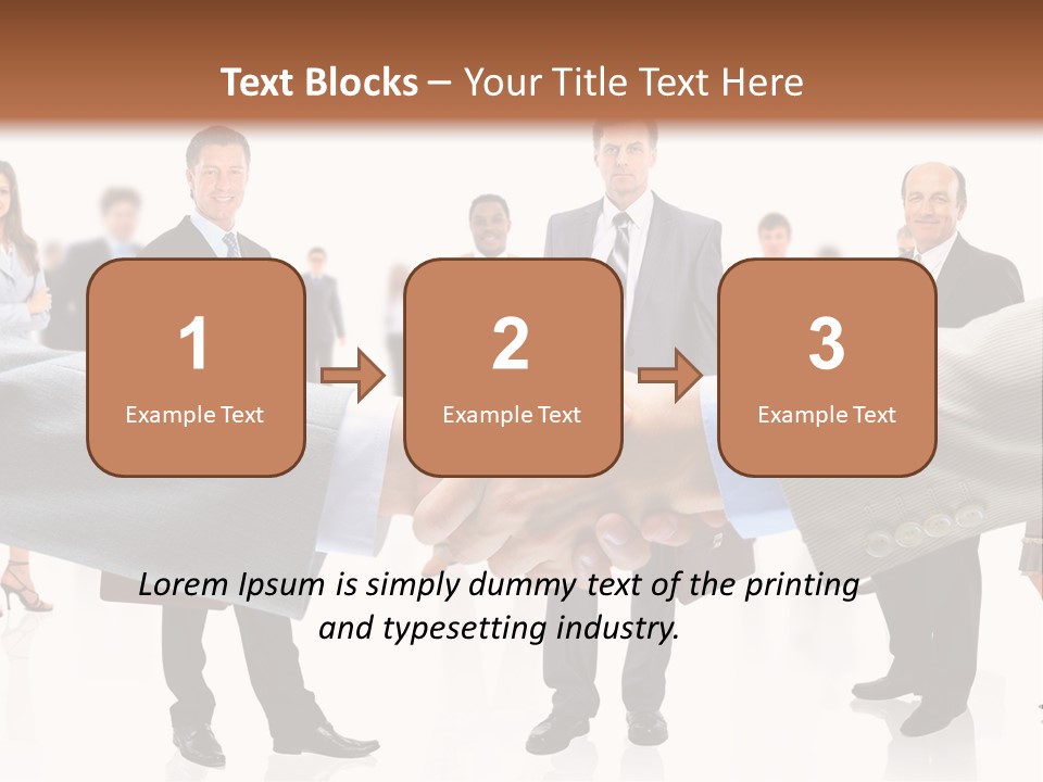 A Group Of Business People Shaking Hands PowerPoint Template