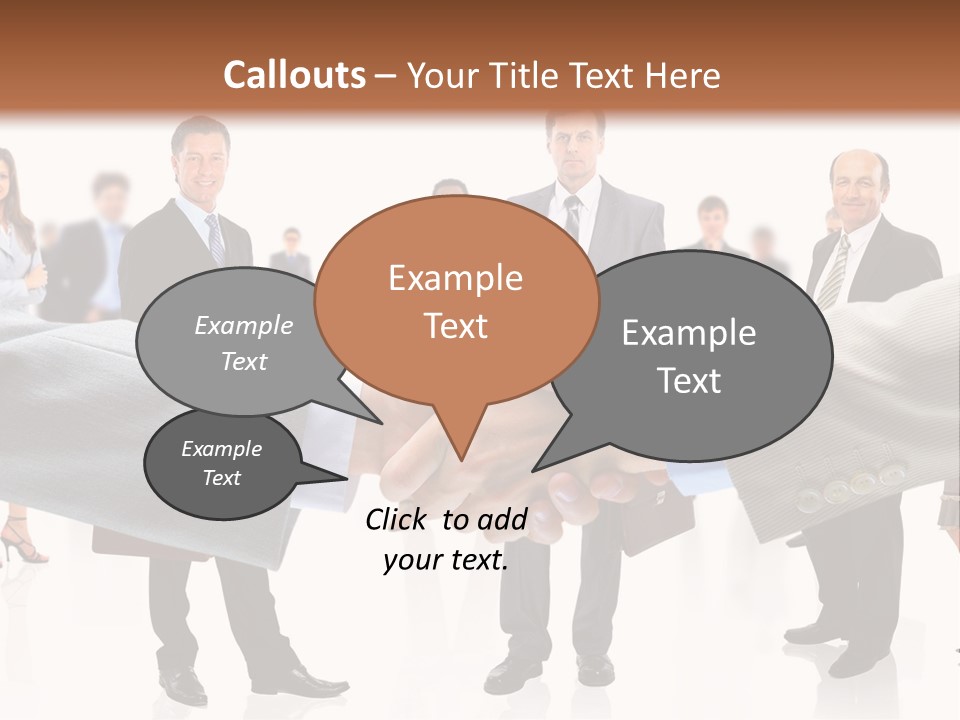 A Group Of Business People Shaking Hands PowerPoint Template