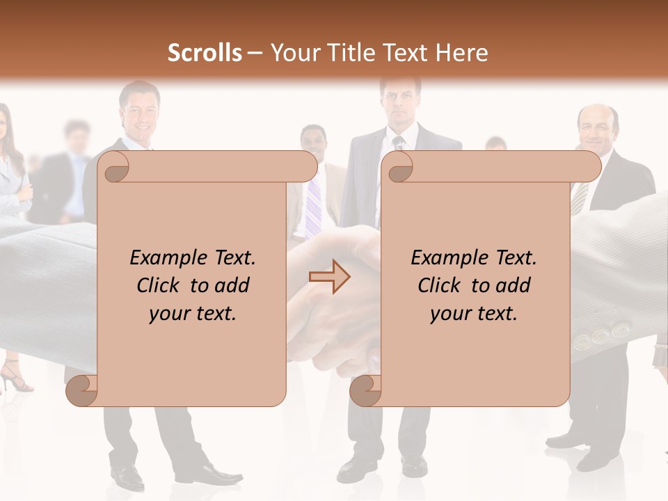 A Group Of Business People Shaking Hands PowerPoint Template
