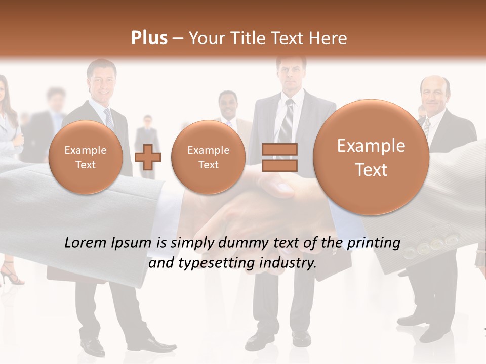 A Group Of Business People Shaking Hands PowerPoint Template
