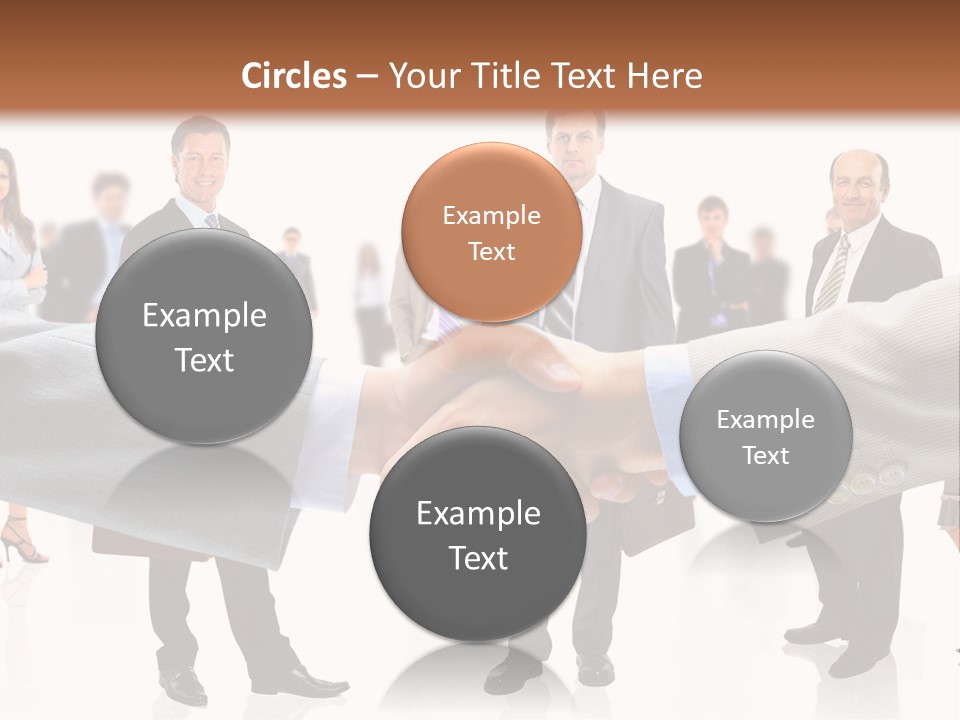 A Group Of Business People Shaking Hands PowerPoint Template