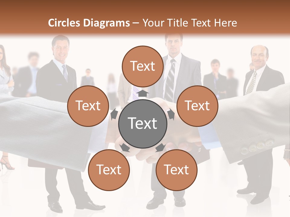 A Group Of Business People Shaking Hands PowerPoint Template