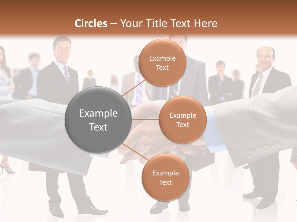 A Group Of Business People Shaking Hands PowerPoint Template