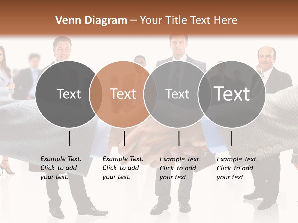 A Group Of Business People Shaking Hands PowerPoint Template