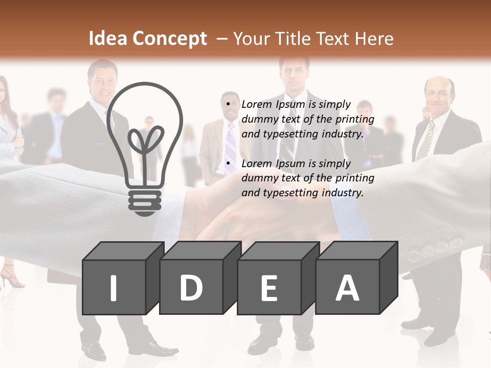 A Group Of Business People Shaking Hands PowerPoint Template