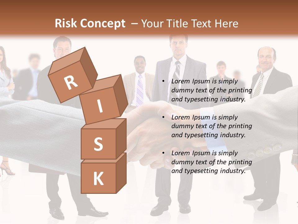 A Group Of Business People Shaking Hands PowerPoint Template