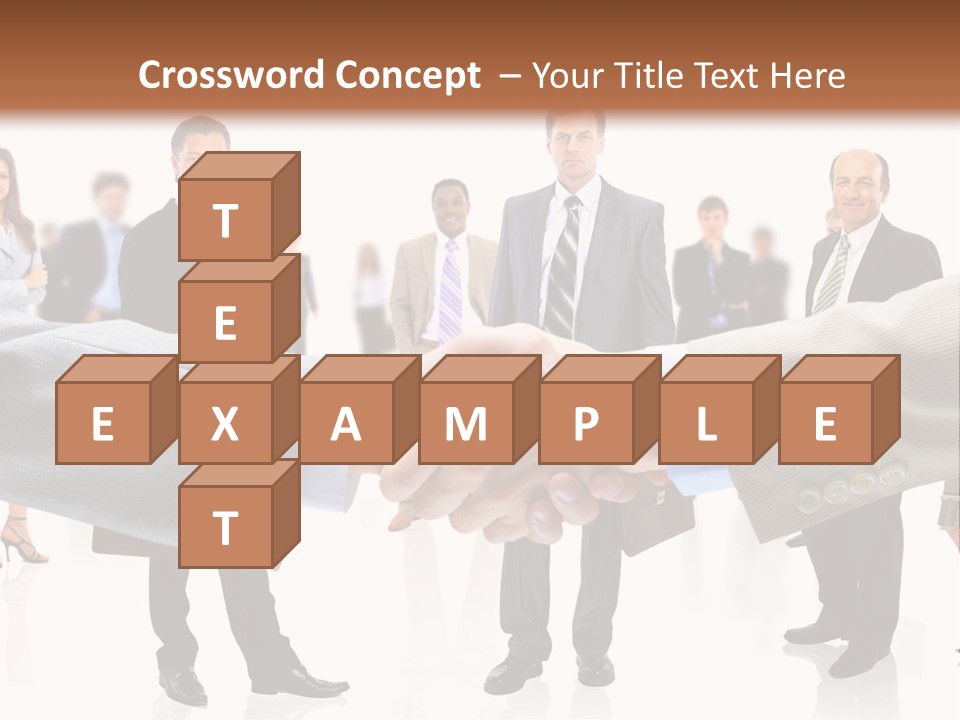 A Group Of Business People Shaking Hands PowerPoint Template