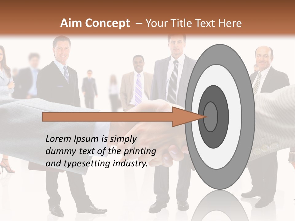 A Group Of Business People Shaking Hands PowerPoint Template