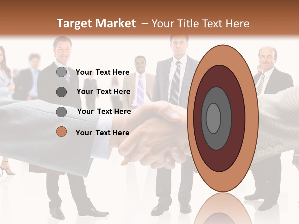 A Group Of Business People Shaking Hands PowerPoint Template