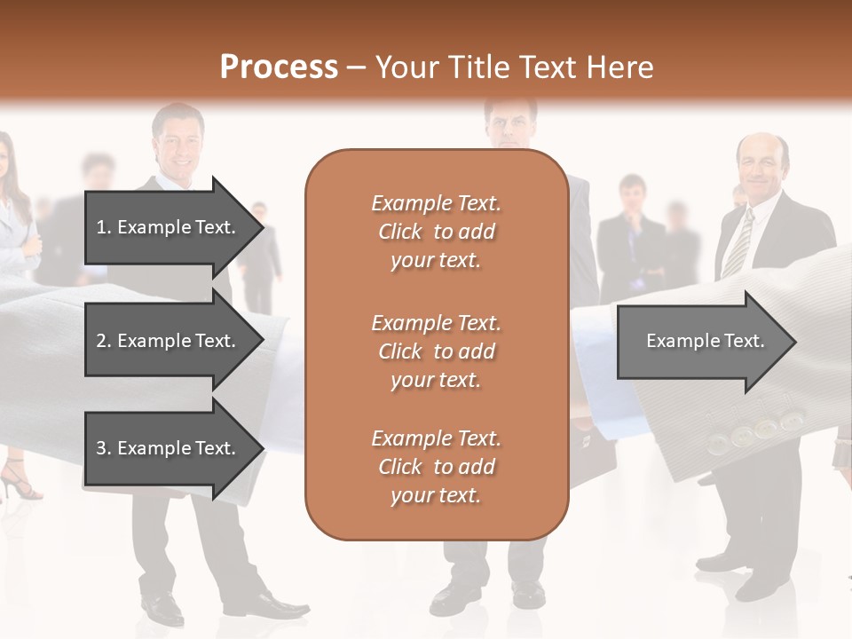 A Group Of Business People Shaking Hands PowerPoint Template
