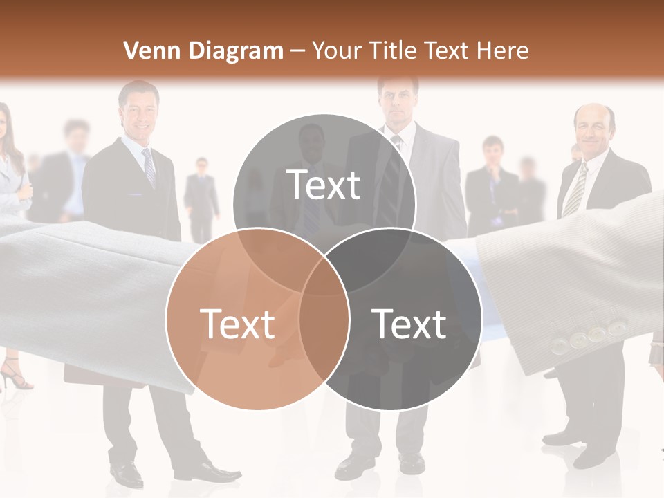 A Group Of Business People Shaking Hands PowerPoint Template