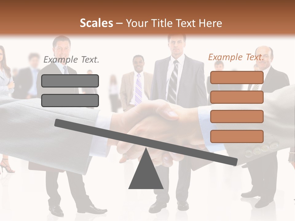 A Group Of Business People Shaking Hands PowerPoint Template