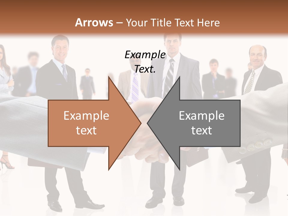 A Group Of Business People Shaking Hands PowerPoint Template