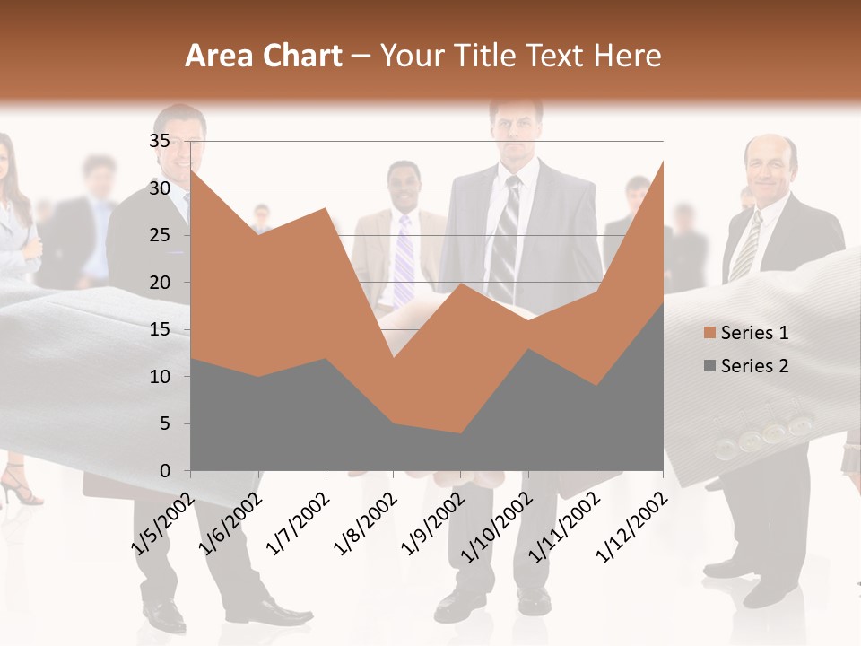 A Group Of Business People Shaking Hands PowerPoint Template
