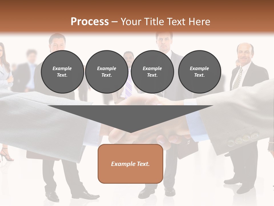 A Group Of Business People Shaking Hands PowerPoint Template