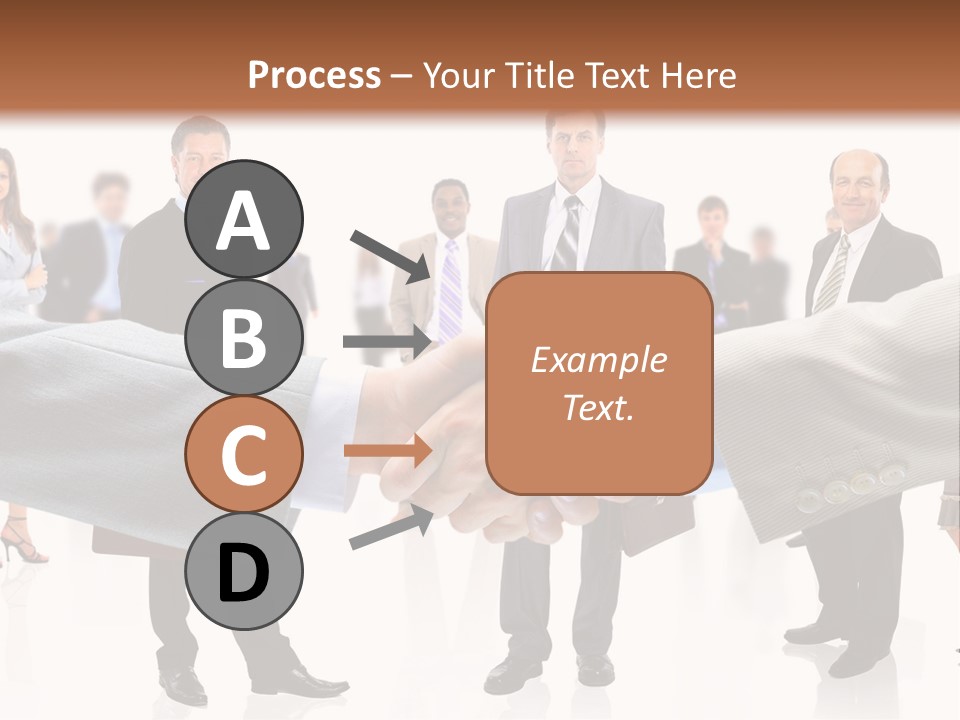 A Group Of Business People Shaking Hands PowerPoint Template