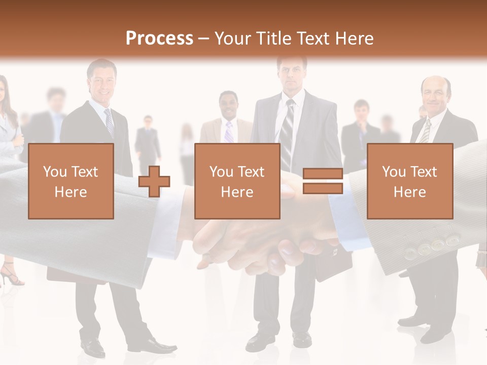 A Group Of Business People Shaking Hands PowerPoint Template