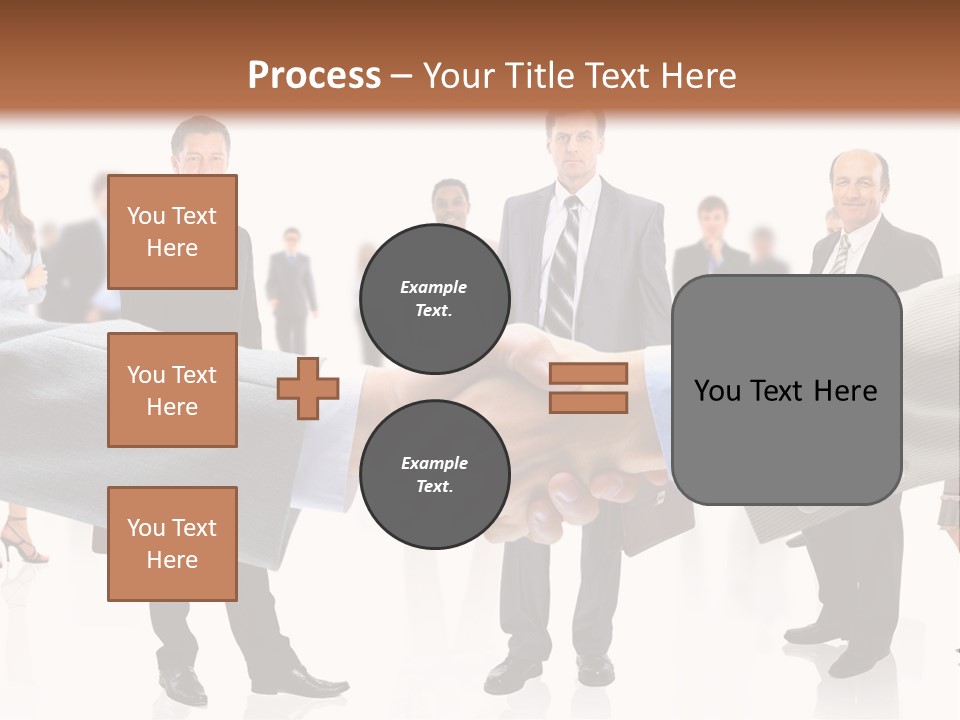 A Group Of Business People Shaking Hands PowerPoint Template