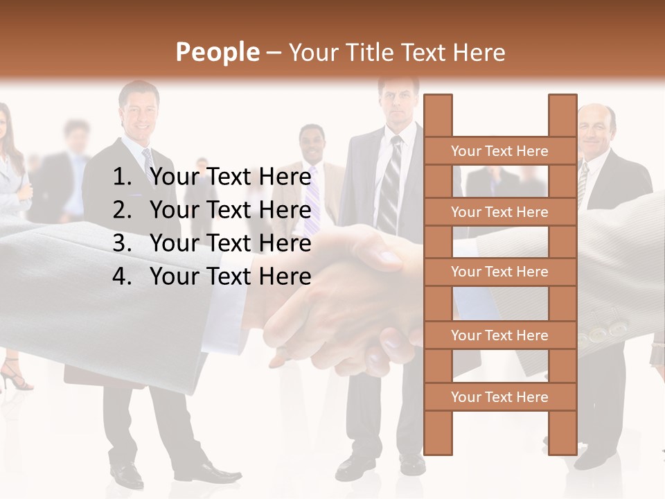 A Group Of Business People Shaking Hands PowerPoint Template