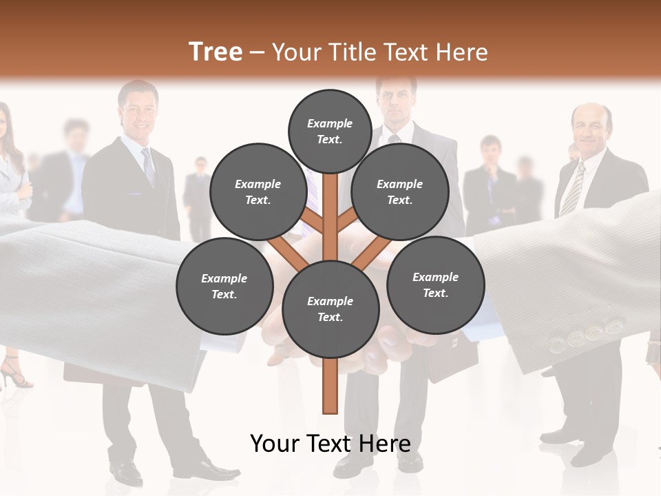 A Group Of Business People Shaking Hands PowerPoint Template