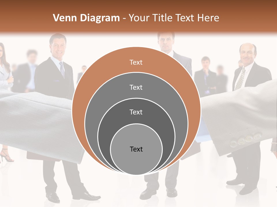 A Group Of Business People Shaking Hands PowerPoint Template