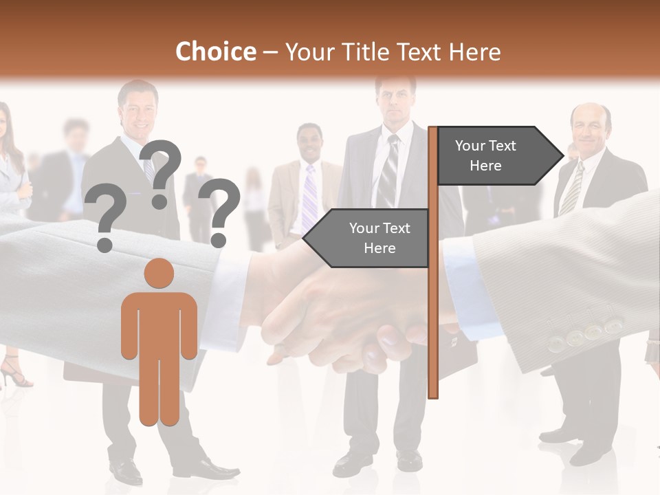 A Group Of Business People Shaking Hands PowerPoint Template