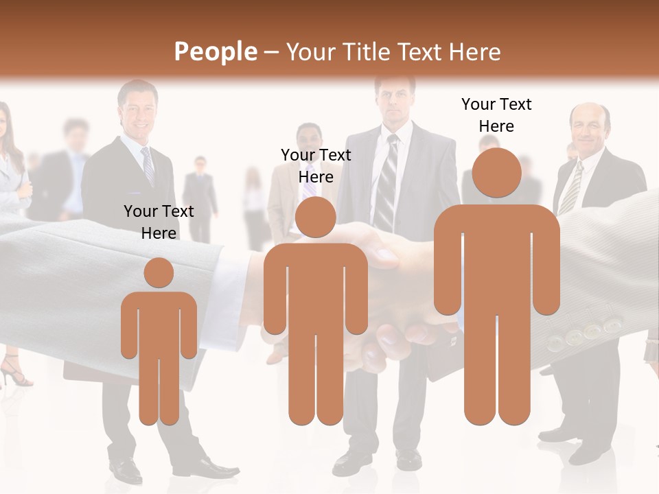 A Group Of Business People Shaking Hands PowerPoint Template
