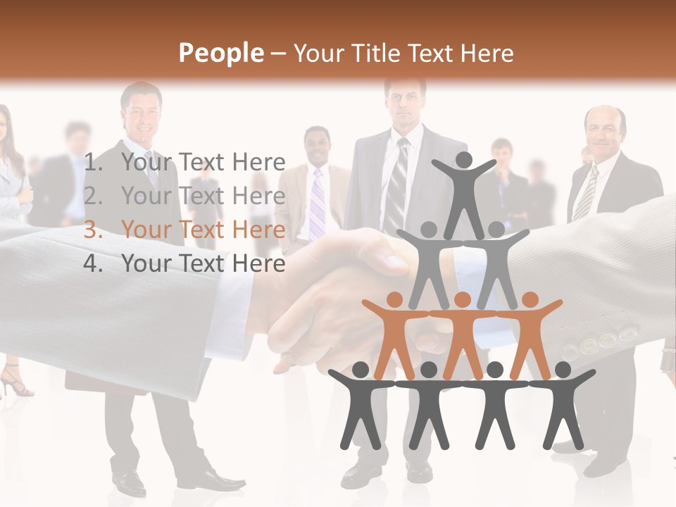 A Group Of Business People Shaking Hands PowerPoint Template