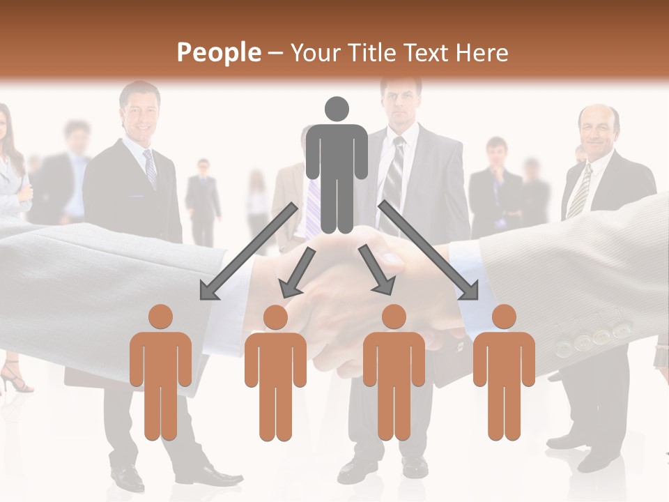 A Group Of Business People Shaking Hands PowerPoint Template