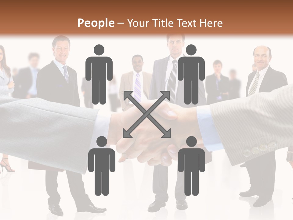 A Group Of Business People Shaking Hands PowerPoint Template