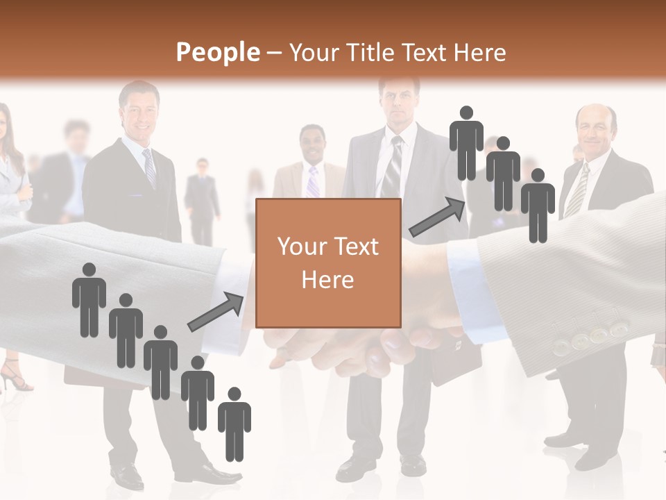 A Group Of Business People Shaking Hands PowerPoint Template