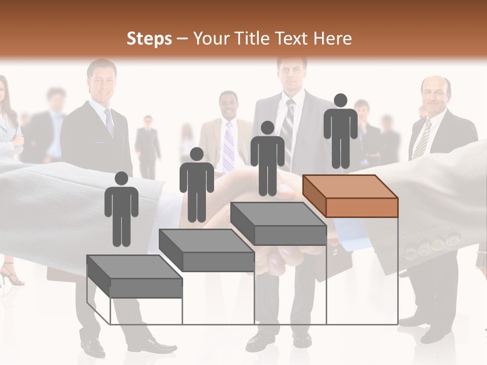 A Group Of Business People Shaking Hands PowerPoint Template