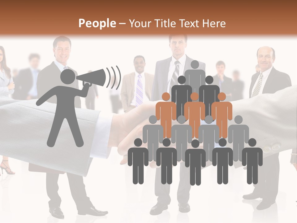 A Group Of Business People Shaking Hands PowerPoint Template